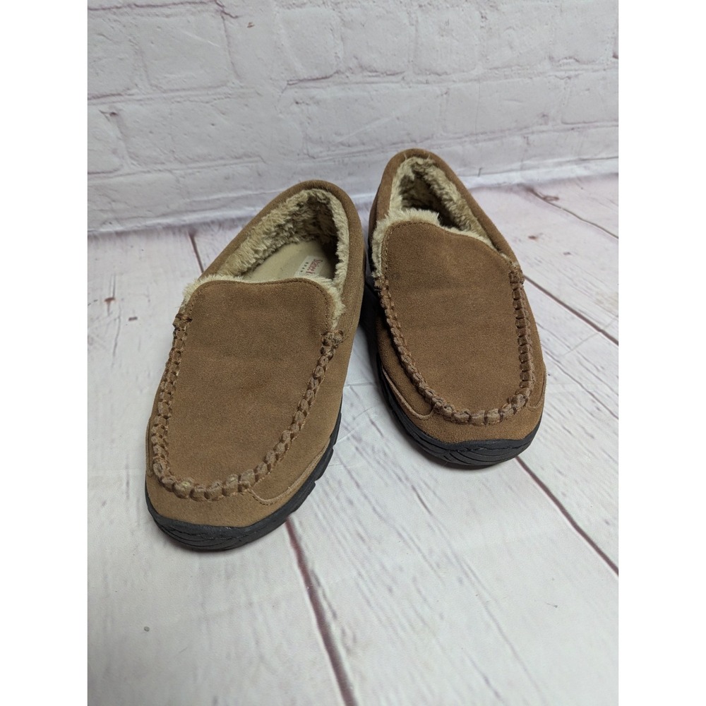 Staheekum Mens Moccasins Slipper Shoes Suede Leather Sheepskin Lined Size 8 EUC